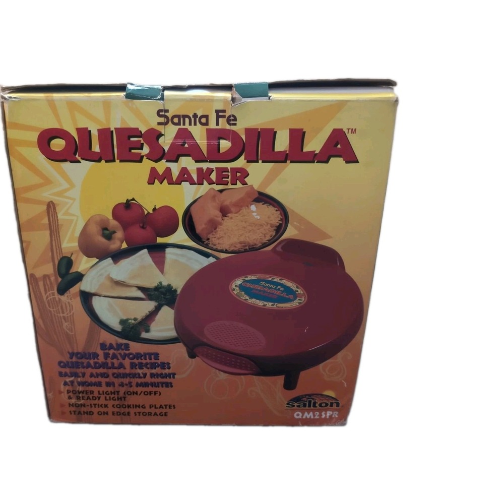 Salton Santa Fe Quesadilla Maker QM2SFR Red 12 inch Clean Vintage - Picture 3 of 16